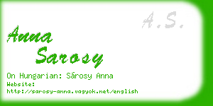 anna sarosy business card