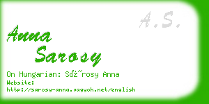 anna sarosy business card